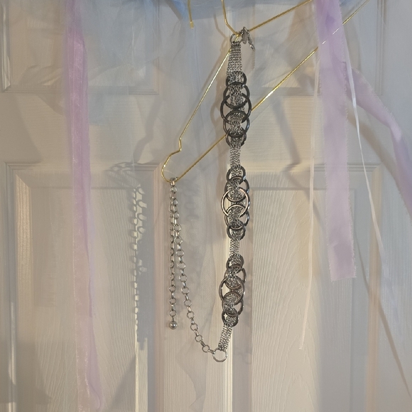 Chico's Accessories - Chico's gunmetal and silver-tone multi-strand chain belt